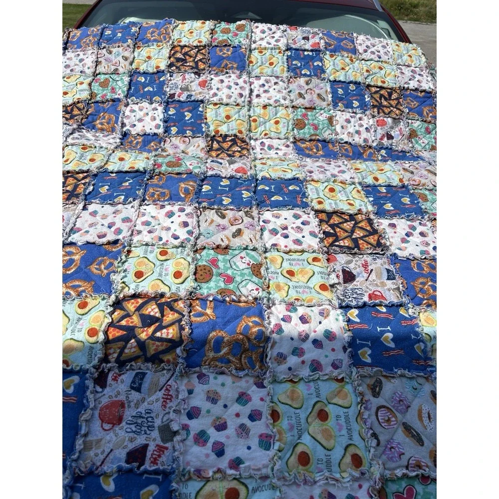 Cozy Flannel I Spy Quilt Aesthetic Patchwork Throw 72x74